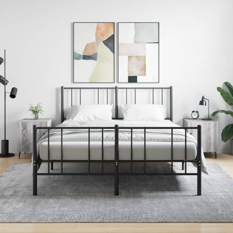 vidaXL Nachtkastjes 2 st 40x40x50 cm bewerkt hout grijs sonoma eiken afbeelding 1