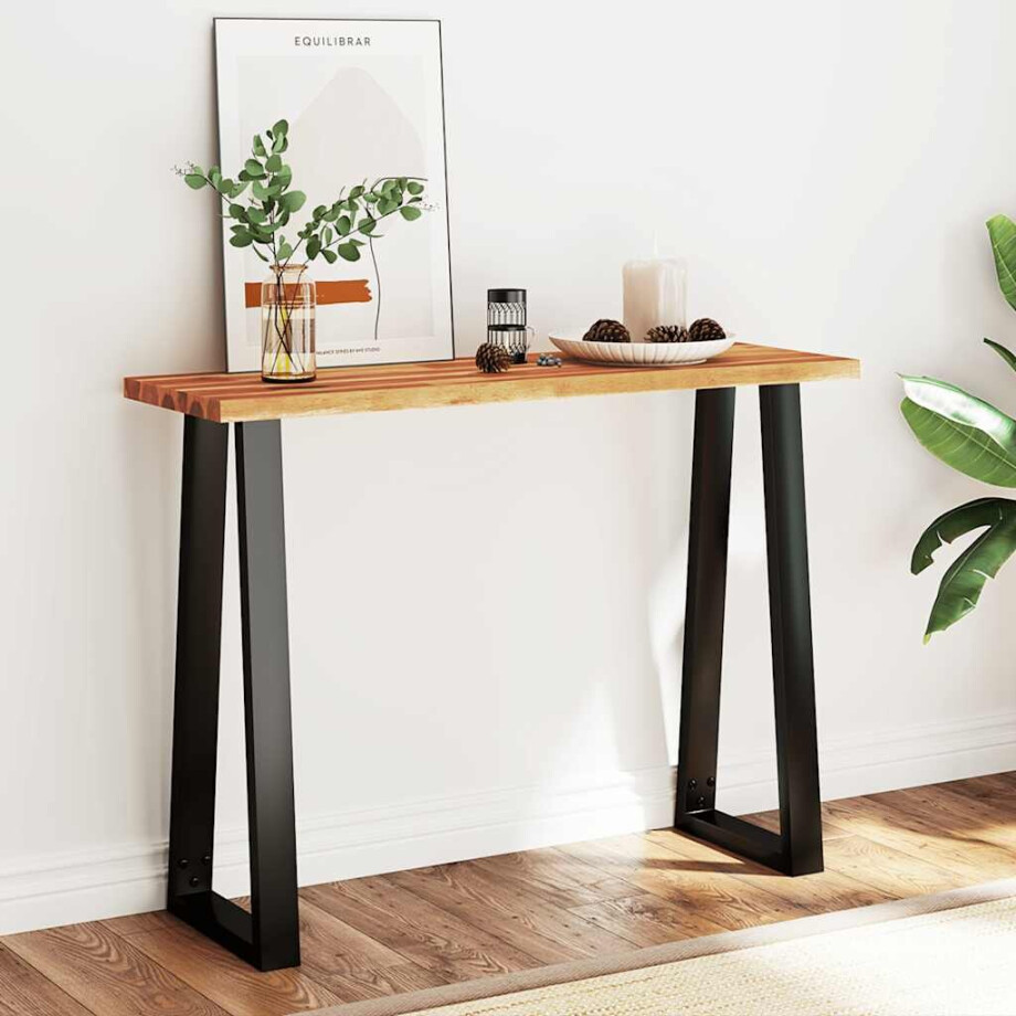 vidaXL Wandtafel met natuurlijke rand 110x35x80 cm massief acaciahout vidaXL Wandtafel met natuurlijke rand 110x35x80 cm massief acaciahout afbeelding 1