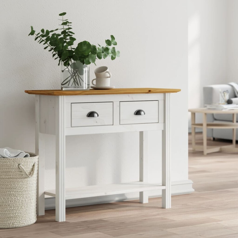 vidaXL Wandtafel BODO 91x35x74 cm massief grenenhout bruin afbeelding 1