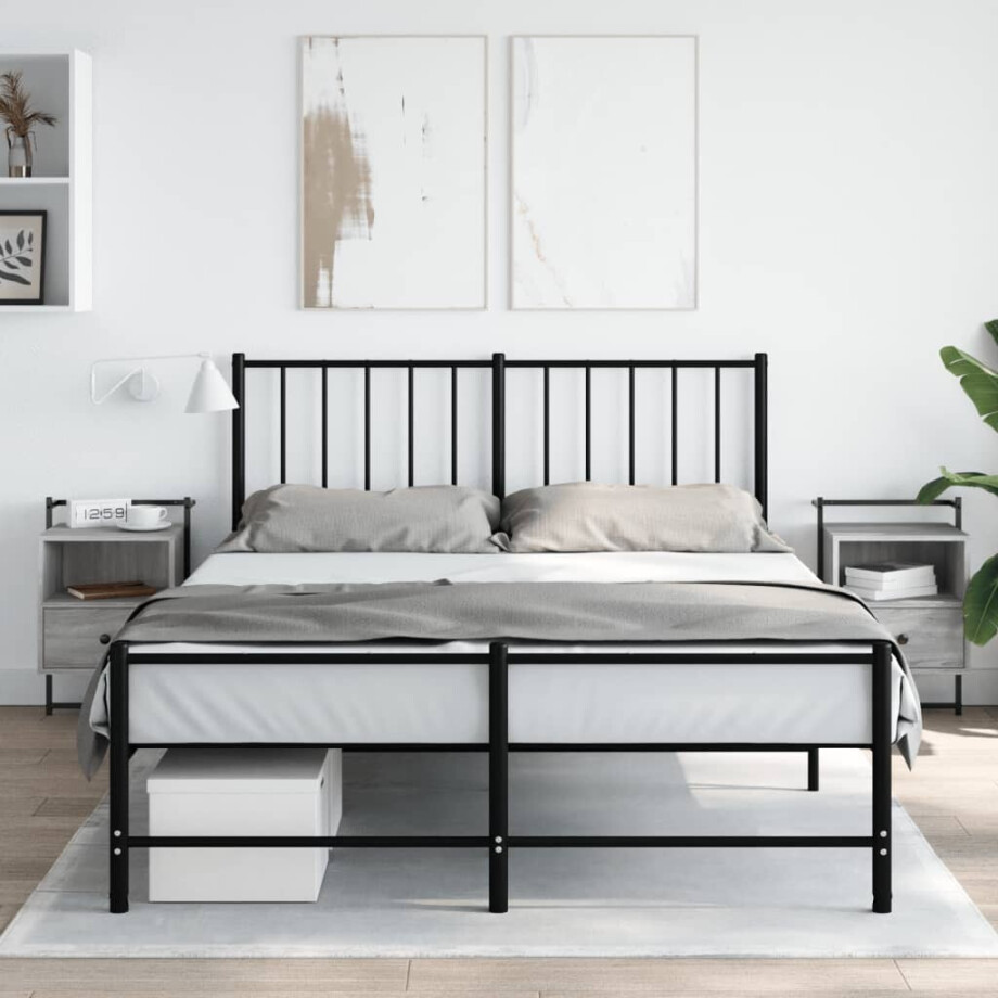 vidaXL Nachtkastjes 2 st wandgemonteerd 40x30x61 cm hout grijs sonoma afbeelding 1