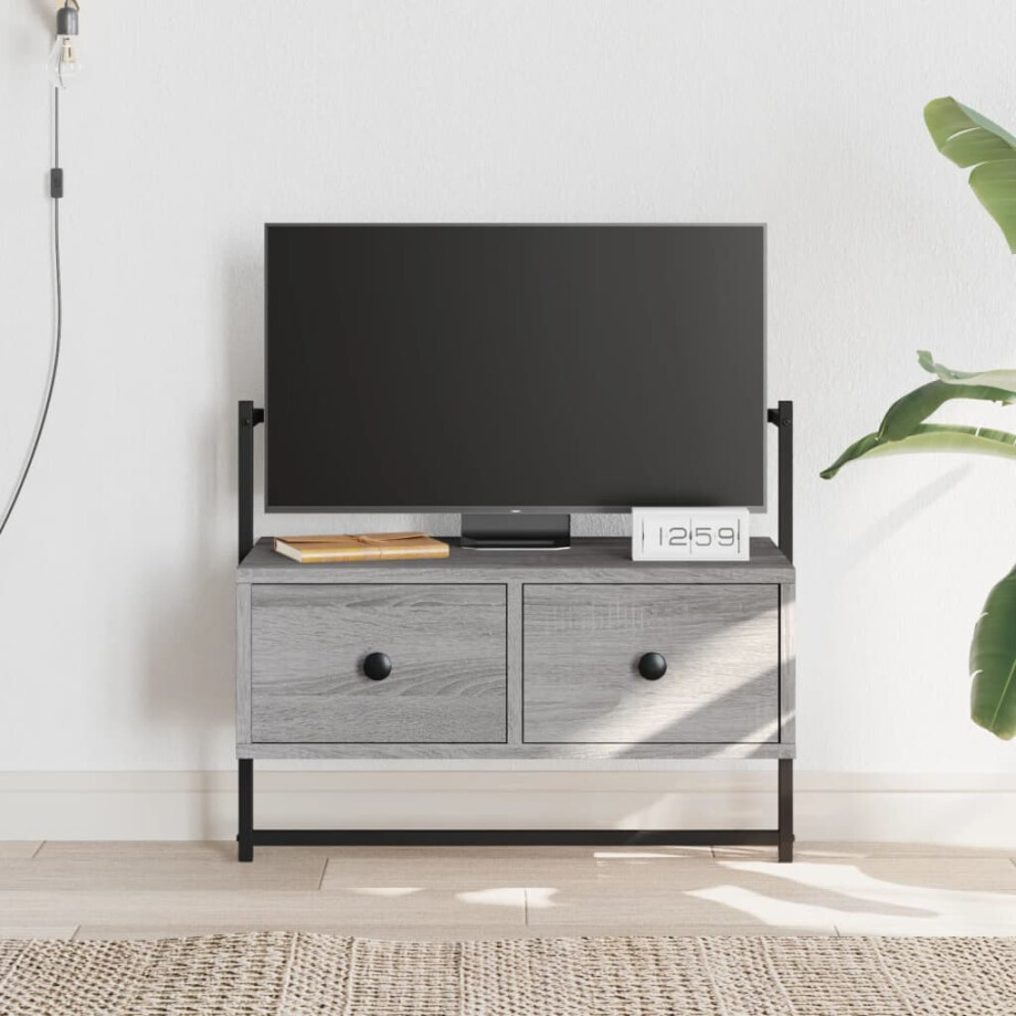 vidaXL Tv-meubel wandgemonteerd 60,5x30x51 cm hout grijs sonoma eiken afbeelding 1