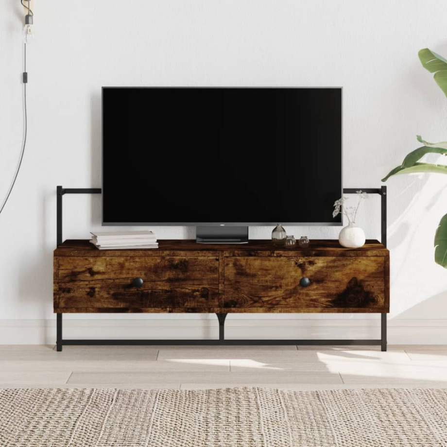 vidaXL Tv-meubel wandgemonteerd 100,5x30x51 cm hout gerookt eikenkleur afbeelding 1