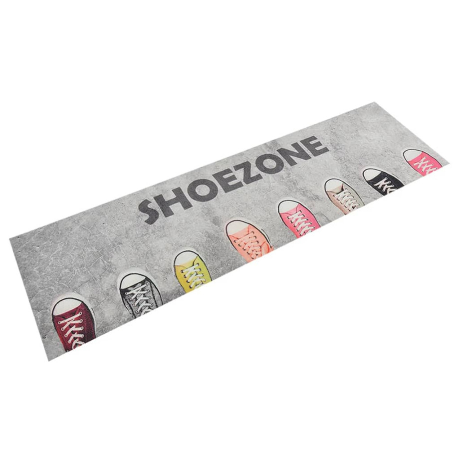 vidaXL Keukenmat wasbaar shoezone-print 45x150 cm fluweel afbeelding 1