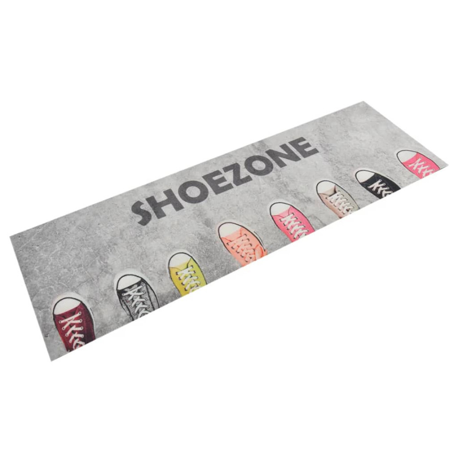 vidaXL Keukenmat wasbaar shoezone-print 60x180 cm fluweel afbeelding 1