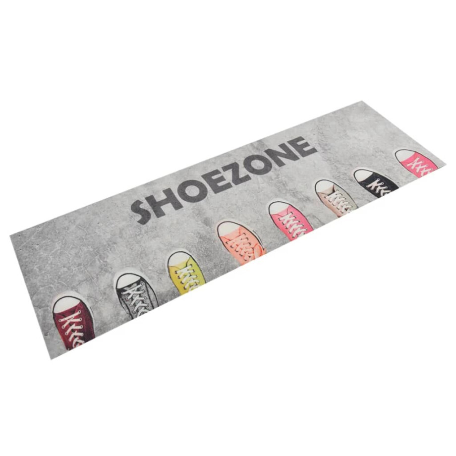 vidaXL Keukenmat wasbaar shoezone-print 60x180 cm fluweel afbeelding 1