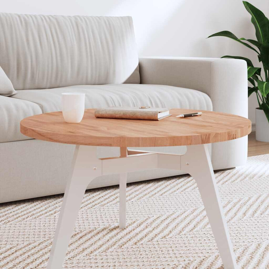 vidaXL Tafelblad rond Ø70x2,5 cm massief beukenhout afbeelding 1