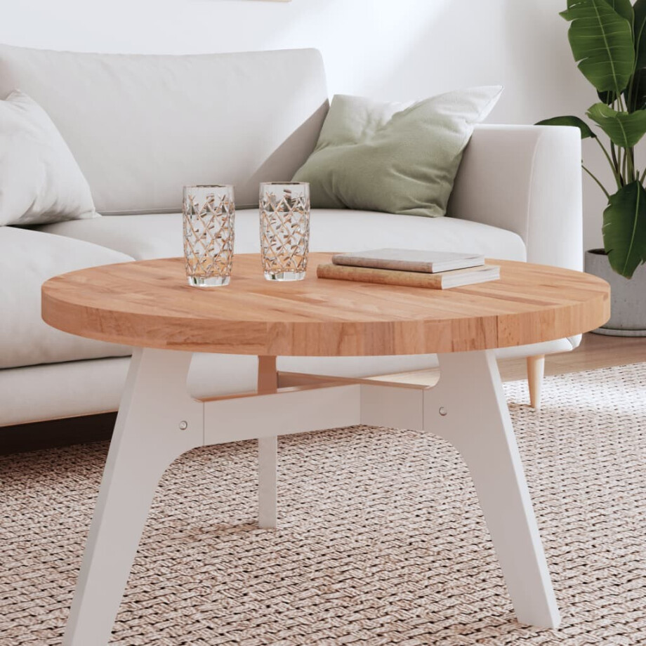 vidaXL Tafelblad rond Ø80x4 cm massief beukenhout afbeelding 1