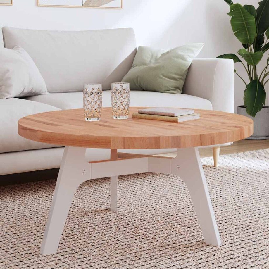 vidaXL Tafelblad rond Ø90x4 cm massief beukenhout afbeelding 1