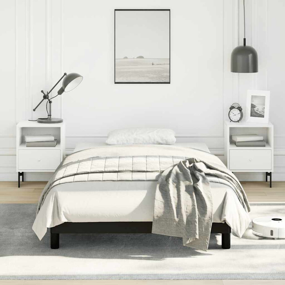 vidaXL Bedframe zonder matras king eenpersoons maat fluweel zwart afbeelding 1