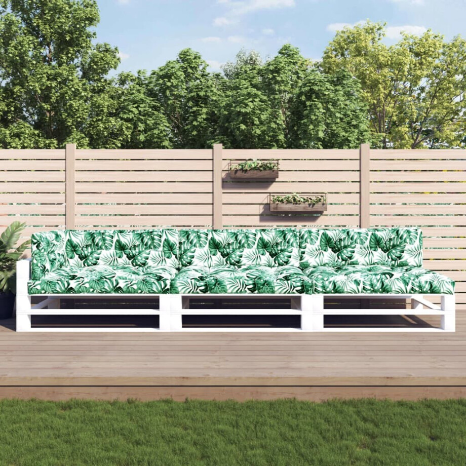 vidaXL Palletkussens 7 st bladpatroon stof afbeelding 1