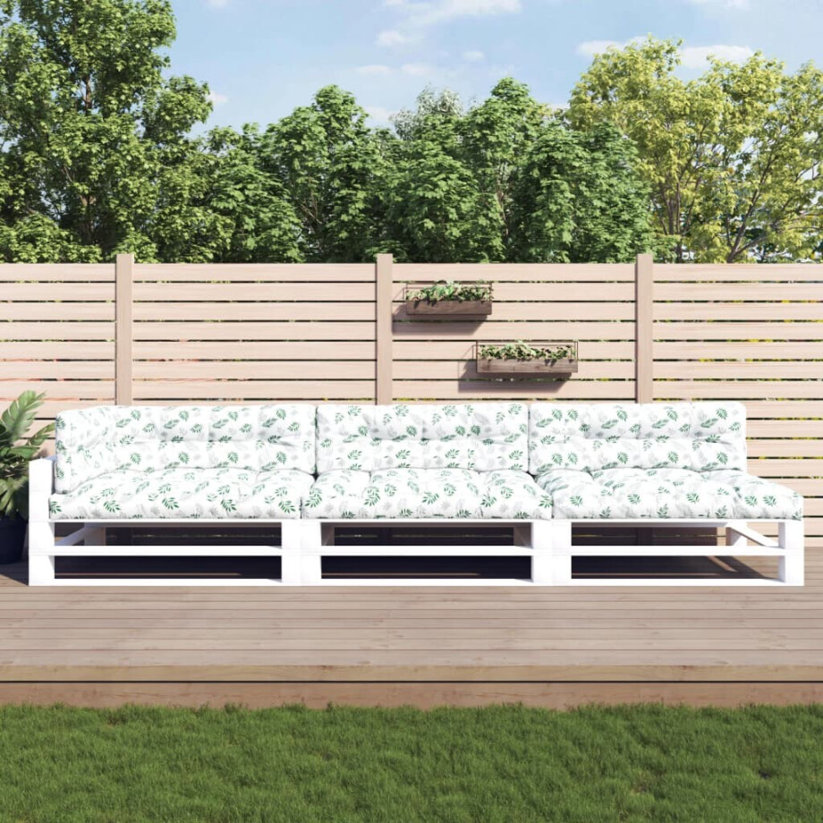 vidaXL Palletkussens 7 st bladpatroon stof afbeelding 1