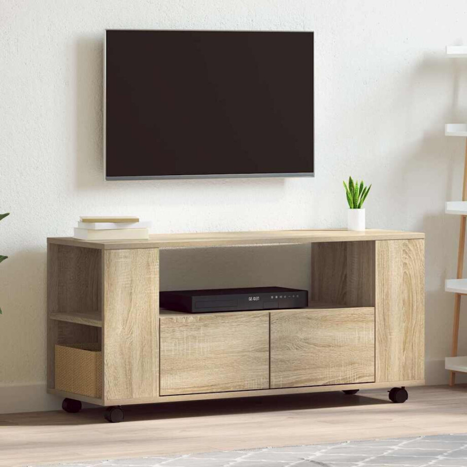 vidaXL Tv-meubel 102x34,5x43 cm bewerkt hout sonoma eikenkleurig afbeelding 1