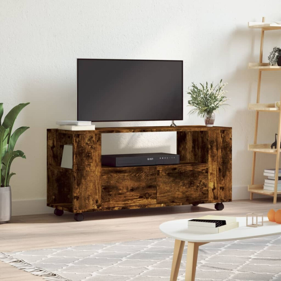 vidaXL Tv-meubel 102x34,5x43 cm bewerkt hout gerookt eikenkleurig afbeelding 1