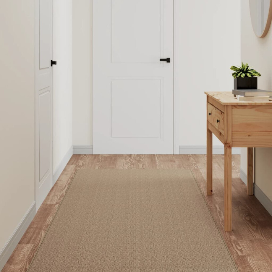 vidaXL Tapijtloper 80x150 cm sisal-look zandkleurig afbeelding 1