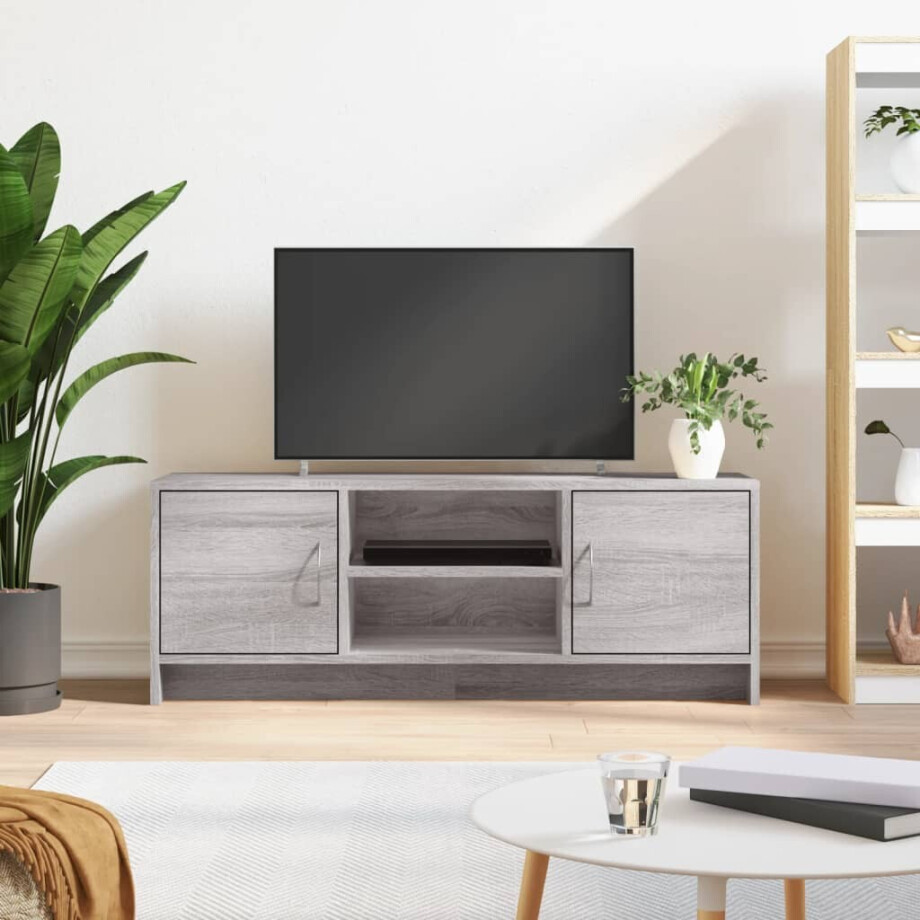 vidaXL Tv-meubel 102x30x37,5 cm bewerkt hout grijs sonoma eikenkleurig vidaXL Tv-meubel 102x30x37,5 cm bewerkt hout grijs sonoma eikenkleurig afbeelding 1