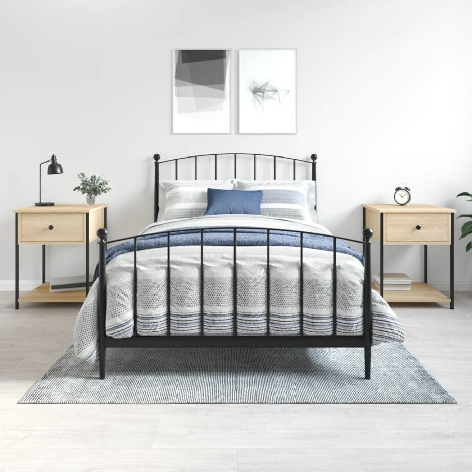 vidaXL Nachtkastjes 2 st 44x45x58 cm sonoma eikenkleurig vidaXL Nachtkastjes 2 st 44x45x58 cm sonoma eikenkleurig afbeelding 1