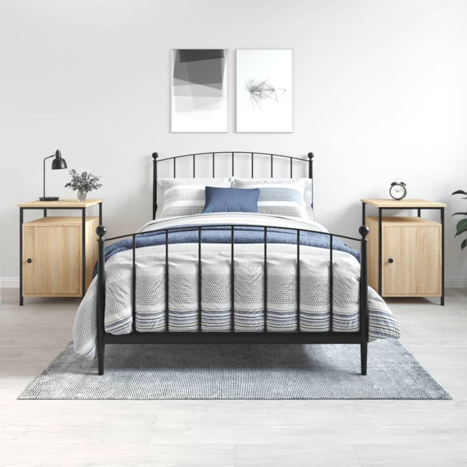vidaXL Nachtkastjes 2 st 40x42x60 cm bewerkt hout sonoma eikenkleurig vidaXL Nachtkastjes 2 st 40x42x60 cm bewerkt hout sonoma eikenkleurig afbeelding 1