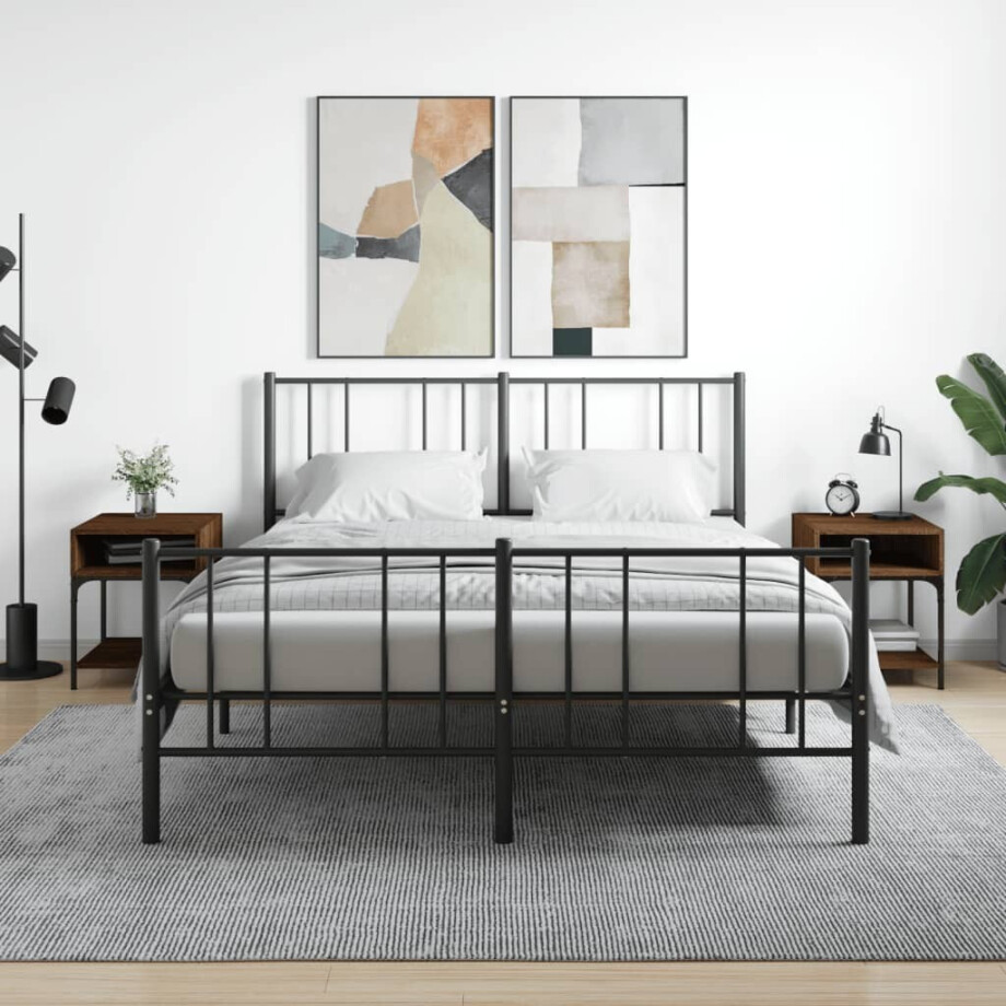 vidaXL Nachtkastjes 2 st 40x41x50 cm bewerkt hout bruin eikenkleur vidaXL Nachtkastjes 2 st 40x41x50 cm bewerkt hout bruin eikenkleur afbeelding 1