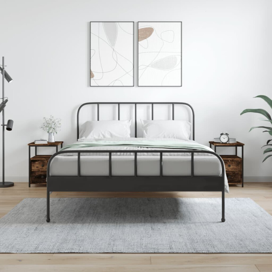 vidaXL Nachtkastjes 2 st 34x35,5x50 cm bewerkt hout gerookt eikenkleur vidaXL Nachtkastjes 2 st 34x35,5x50 cm bewerkt hout gerookt eikenkleur afbeelding 1