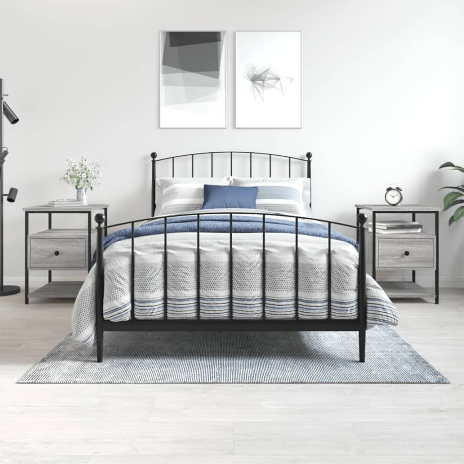 vidaXL Nachtkastjes 2 st 40x42x56 cm bewerkt hout grijs sonoma eiken vidaXL Nachtkastjes 2 st 40x42x56 cm bewerkt hout grijs sonoma eiken afbeelding 1