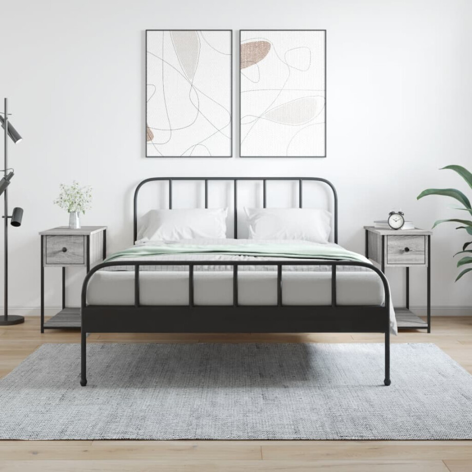 vidaXL Nachtkastjes 2 st 30x60x60 cm bewerkt hout grijs sonoma eiken vidaXL Nachtkastjes 2 st 30x60x60 cm bewerkt hout grijs sonoma eiken afbeelding 1