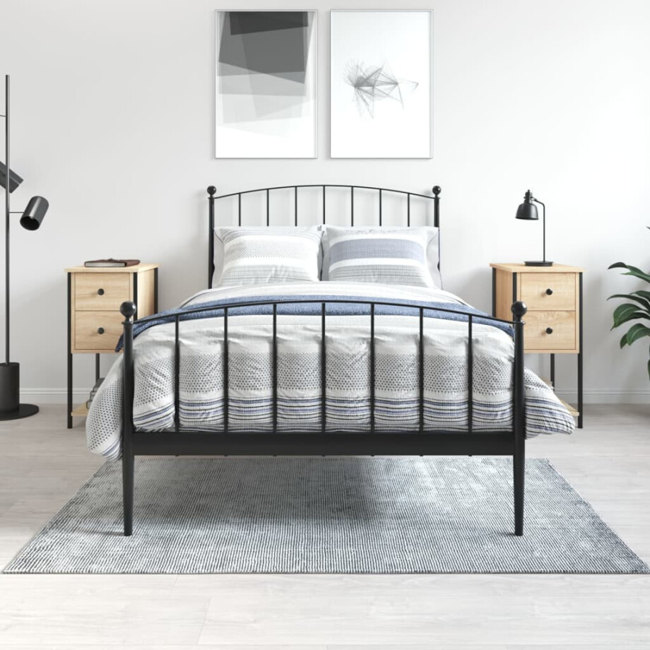 vidaXL Nachtkastjes 2 st 32x42x70 cm bewerkt hout sonoma eikenkleurig afbeelding 1