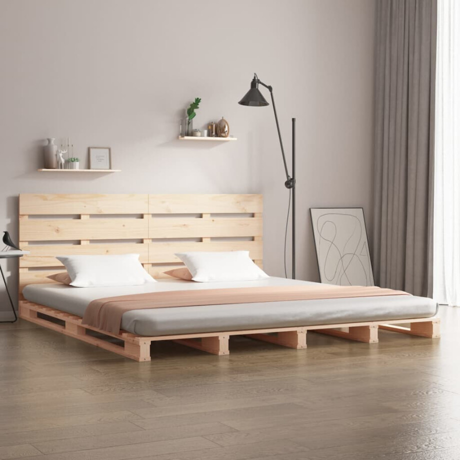 vidaXL Bedframe zonder matras massief grenenhout 140x190 cm afbeelding 1
