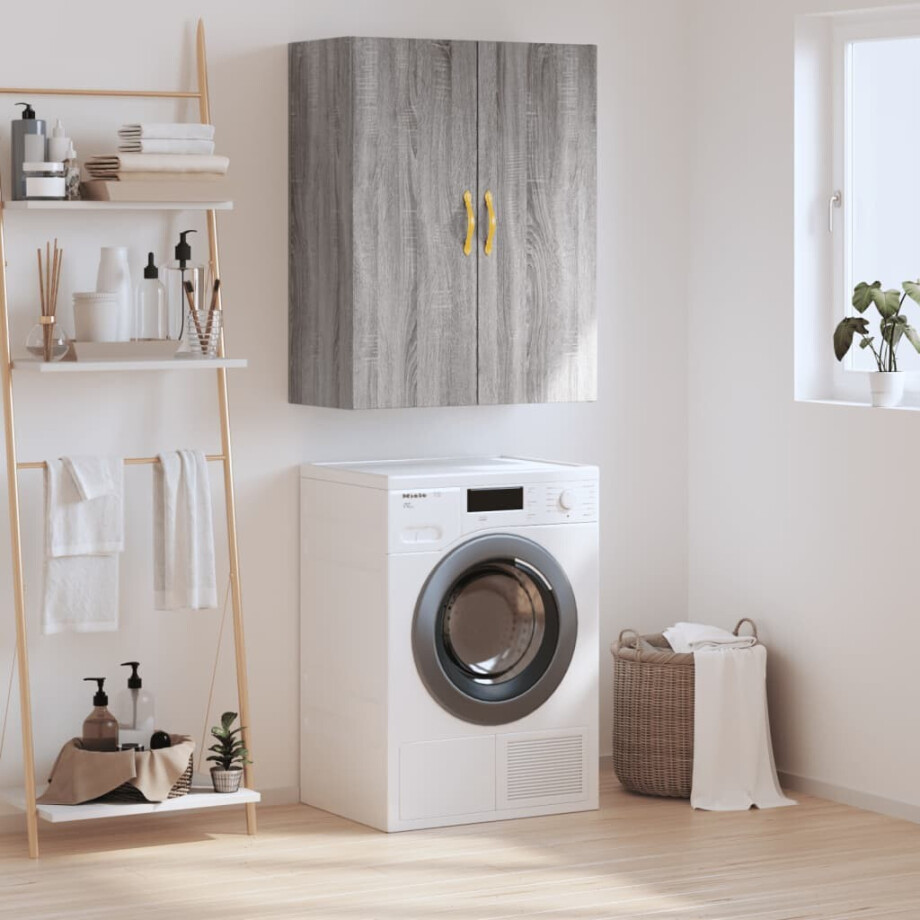 vidaXL Wandkast 69,5x34x90 cm grijs sonoma eikenkleurig afbeelding 1
