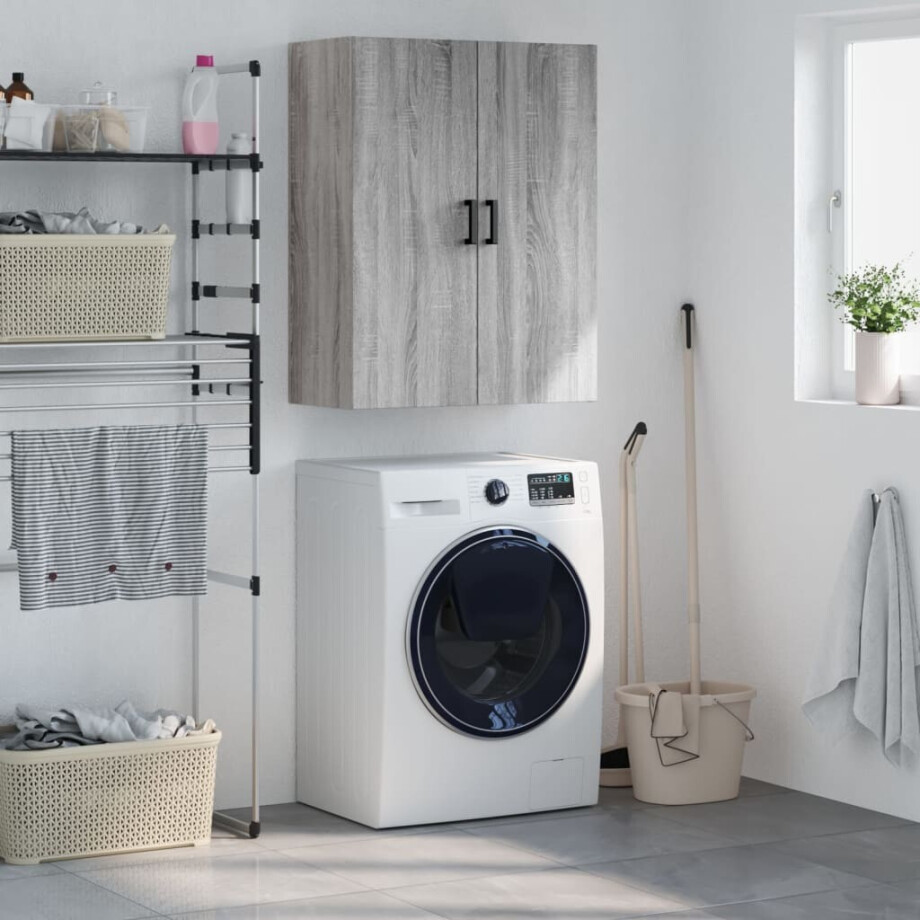 vidaXL Hangkast 69,5x34x90 cm grijs sonoma eikenkleurig afbeelding 1