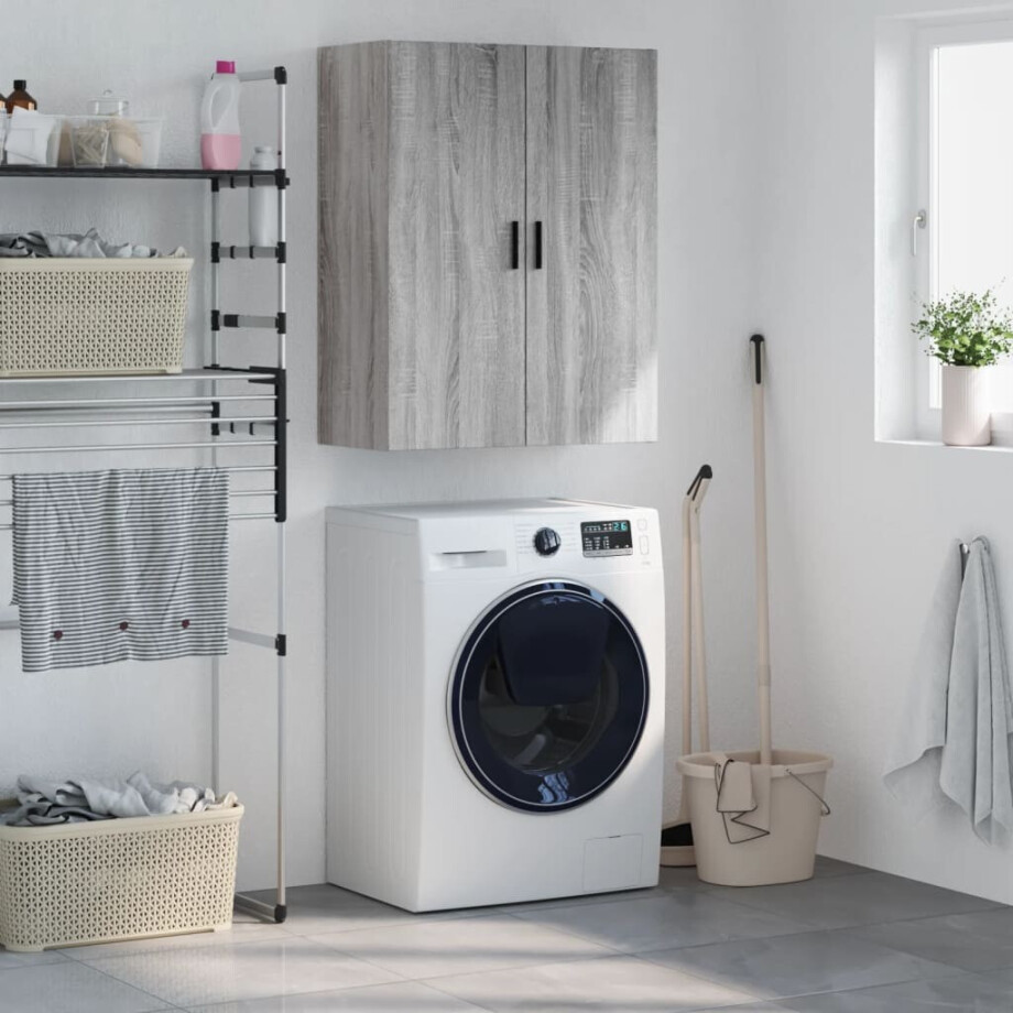 vidaXL Bovenkast 69,5x34x90 cm grijs sonoma eikenkleurig afbeelding 1