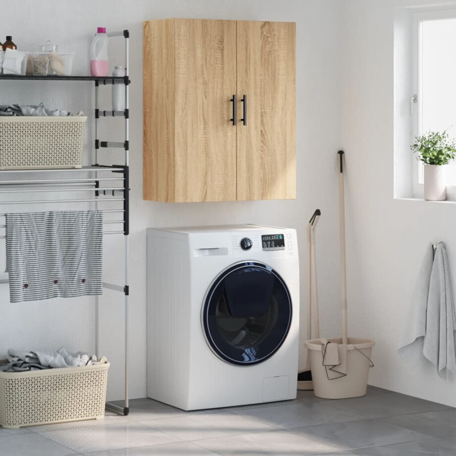 vidaXL Hangkast 69,5x34x90 cm sonoma eikenkleurig afbeelding 1