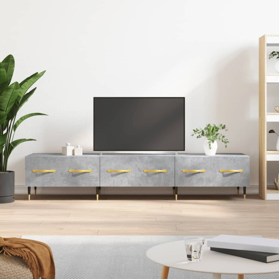 vidaXL Tv-meubel 150x36x30 cm bewerkt hout betongrijs afbeelding 1