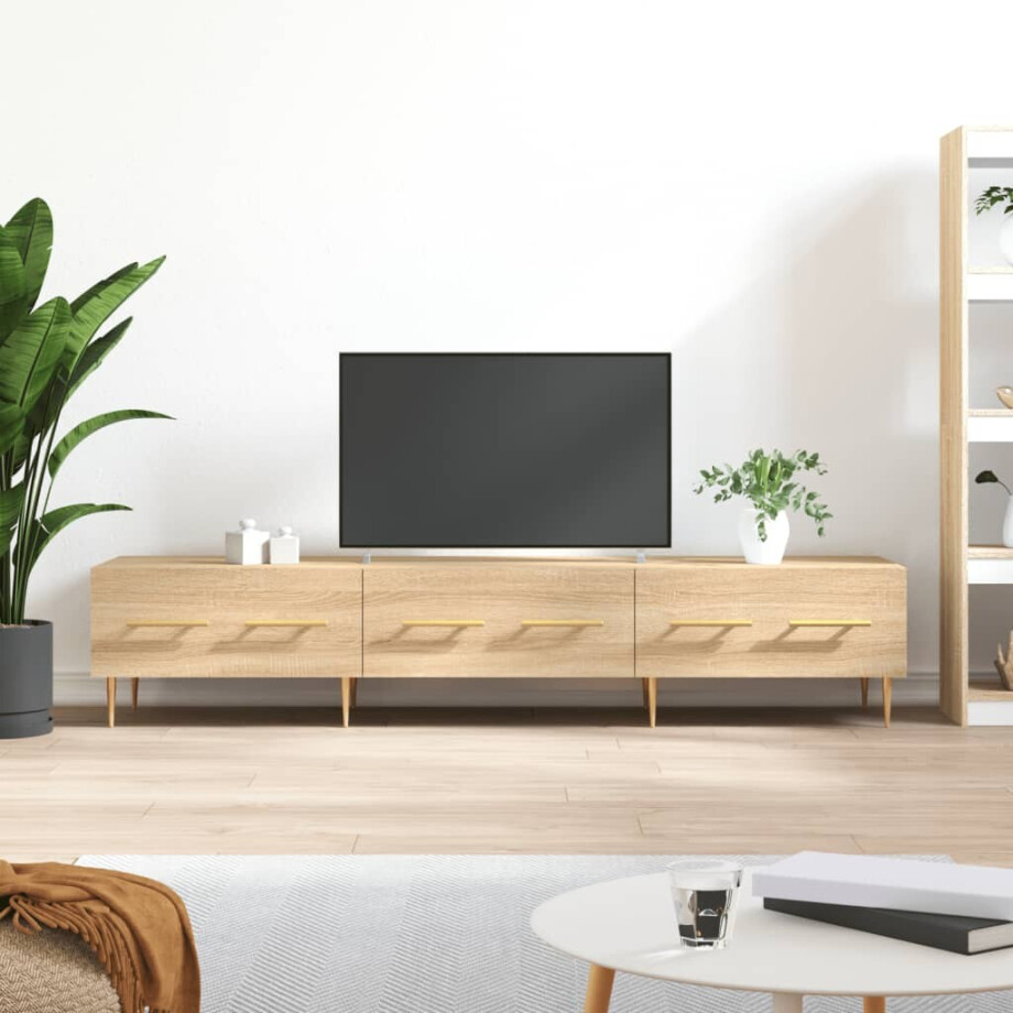 vidaXL Tv-meubel 150x36x30 cm bewerkt hout sonoma eikenkleurig vidaXL Tv-meubel 150x36x30 cm bewerkt hout sonoma eikenkleurig afbeelding 1