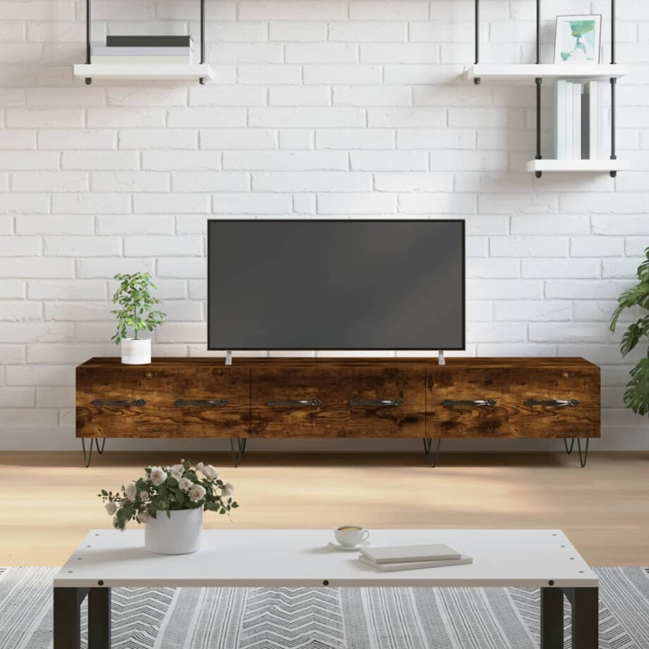 vidaXL Tv-meubel 150x36x30 cm bewerkt hout gerookt eikenkleurig afbeelding 1