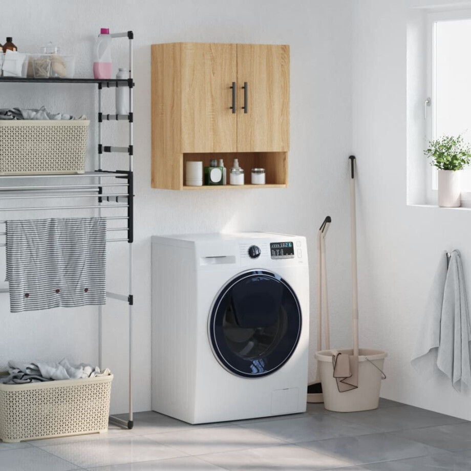 vidaXL Wandkast 60x31x70 cm bewerkt hout sonoma eikenkleurig afbeelding 1