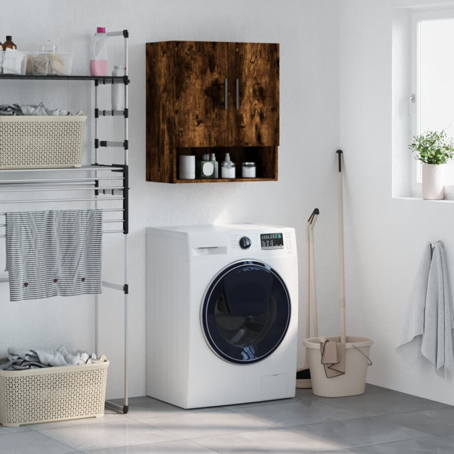 vidaXL Wandkast 60x31x70 cm bewerkt hout gerookt eikenkleurig afbeelding 1