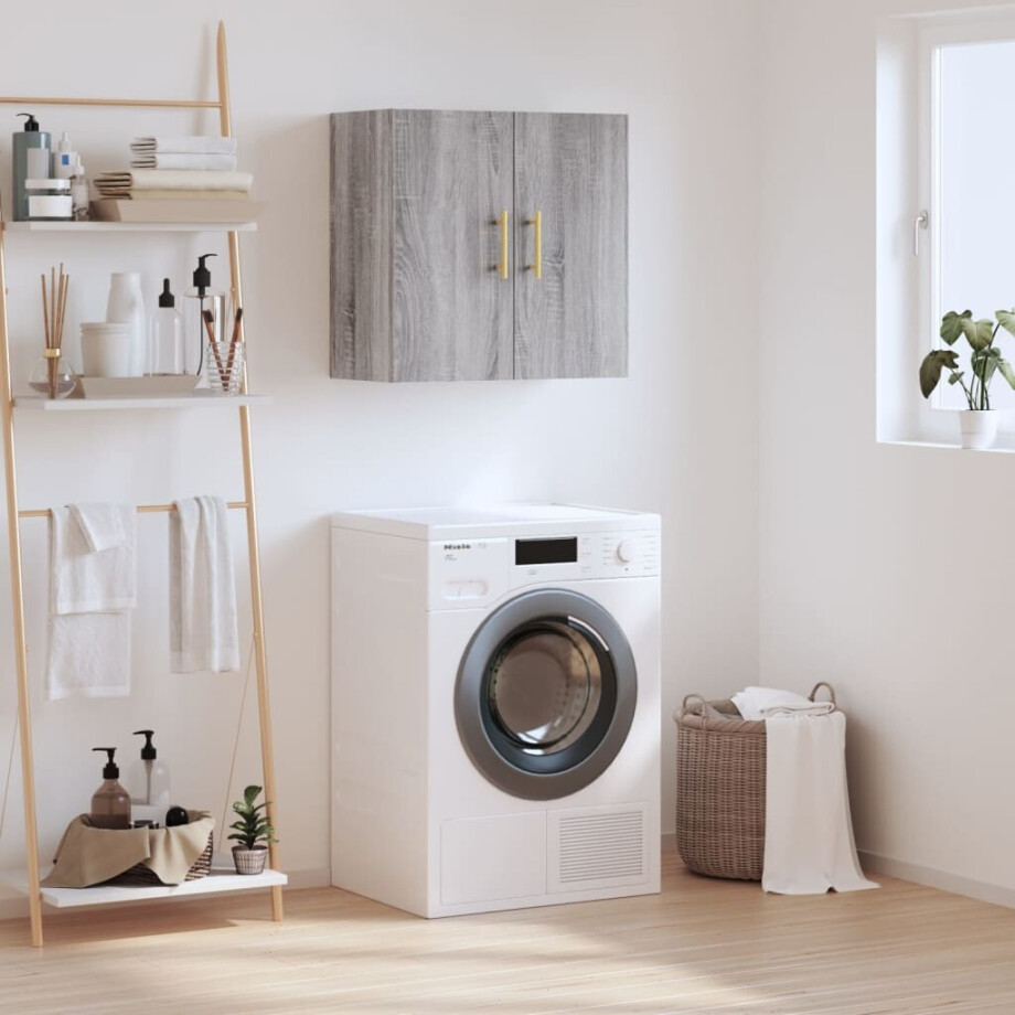 vidaXL Wandkast 60x31x60 cm bewerkt hout grijs sonoma eikenkleurig afbeelding 1