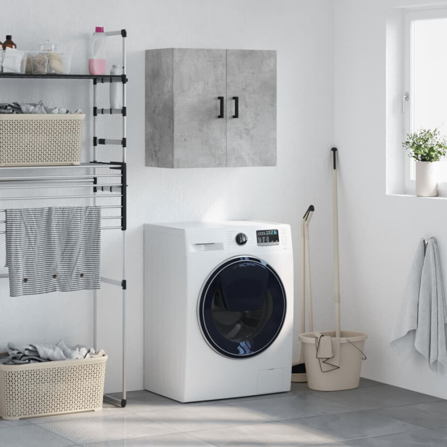 vidaXL Wandkast 60x31x60 cm bewerkt hout betongrijs afbeelding 1