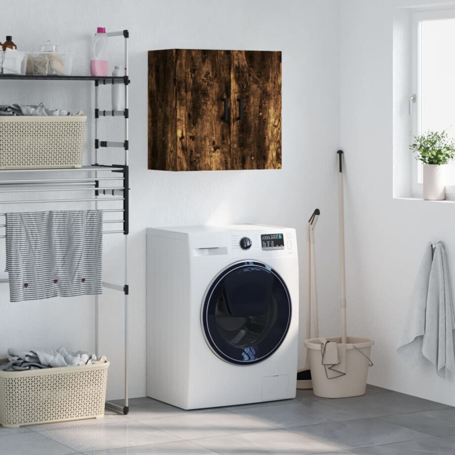 vidaXL Wandkast 60x31x60 cm bewerkt hout gerookt eikenkleurig vidaXL Wandkast 60x31x60 cm bewerkt hout gerookt eikenkleurig afbeelding 1