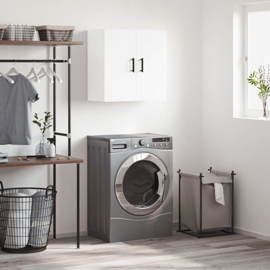 vidaXL Wandkast 60x31x60 cm bewerkt hout wit afbeelding 1