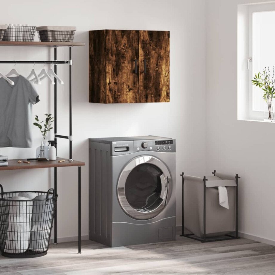 vidaXL Wandkast 60x31x60 cm bewerkt hout gerookt eikenkleurig vidaXL Wandkast 60x31x60 cm bewerkt hout gerookt eikenkleurig afbeelding 1