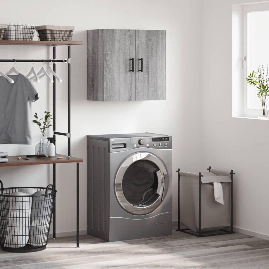 vidaXL Wandkast 60x31x60 cm bewerkt hout grijs sonoma eikenkleurig afbeelding 1