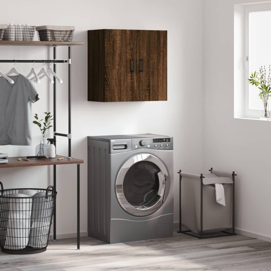 vidaXL Wandkast 60x31x60 cm bewerkt hout bruin eikenkleur afbeelding 1