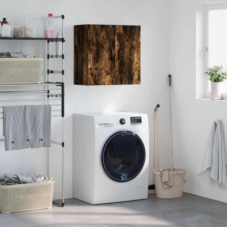 vidaXL Wandkast 60x31x60 cm bewerkt hout gerookt eikenkleurig afbeelding 1