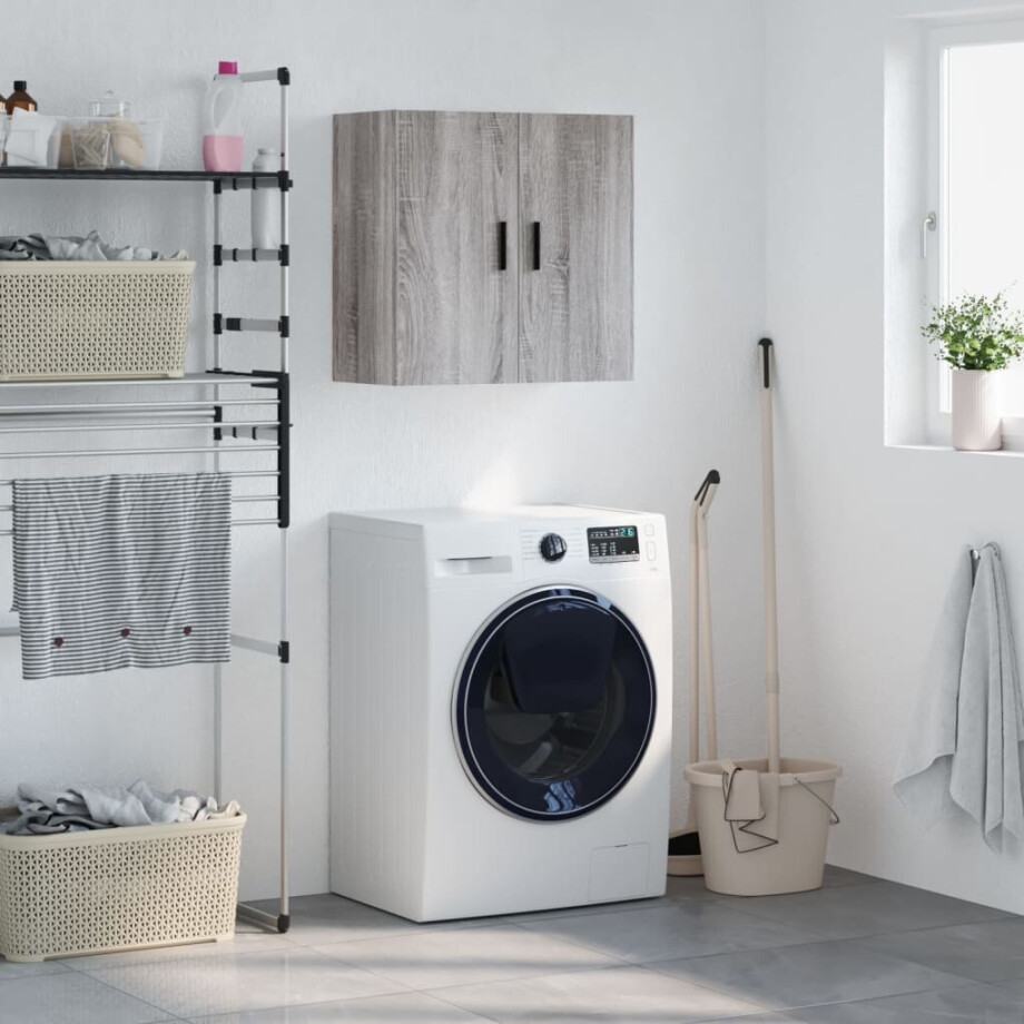 vidaXL Wandkast 60x31x60 cm bewerkt hout grijs sonoma eikenkleurig afbeelding 1