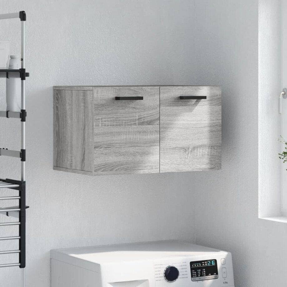vidaXL Wandkast 60x36,5x35 cm bewerkt hout grijs sonoma eikenkleurig afbeelding 1