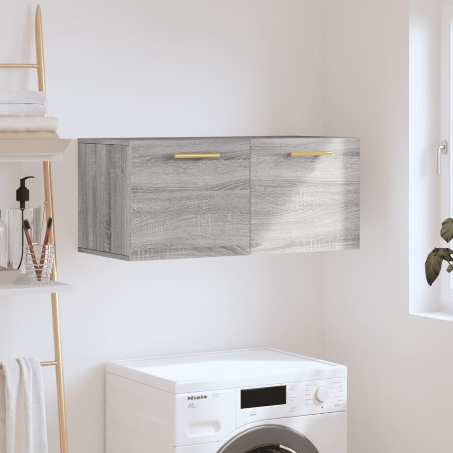 vidaXL Wandkast 80x36,5x35 cm bewerkt hout grijs sonoma eikenkleurig afbeelding 1