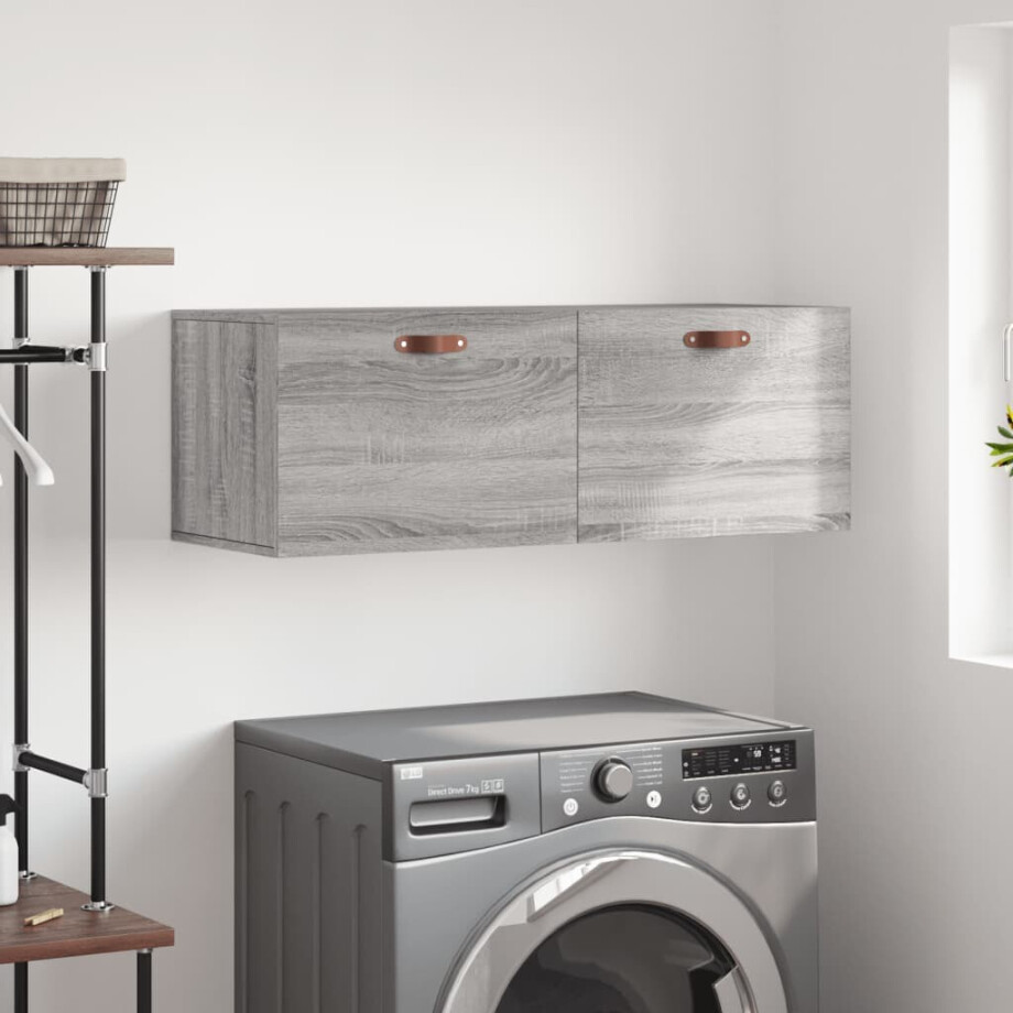 vidaXL Wandkast 100x36,5x35 cm bewerkt hout grijs sonoma eikenkleurig vidaXL Wandkast 100x36,5x35 cm bewerkt hout grijs sonoma eikenkleurig afbeelding 1