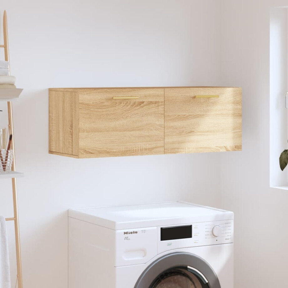 vidaXL Wandkast 100x36,5x35 cm bewerkt hout sonoma eikenkleurig afbeelding 1