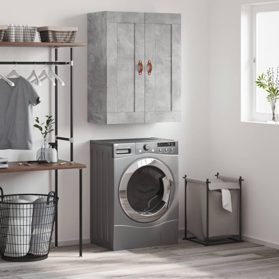 vidaXL Wandkast 69,5x34x90 cm bewerkt hout betongrijs afbeelding 1